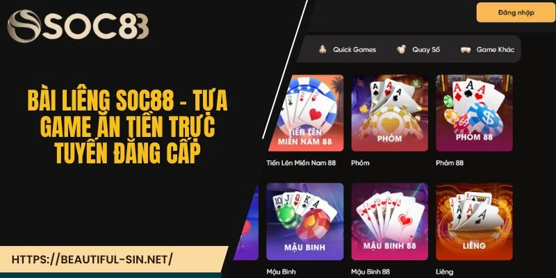 Bài liêng Soc88 - Tựa game ăn tiền trực tuyến đẳng cấp