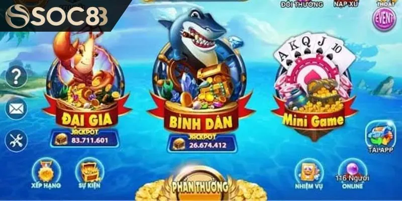 Những phòng chơi trong bắn cá thần tài